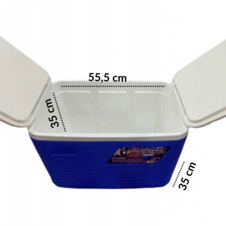 Хладилна кутия Atlantic 1008729, 60 л, Охлаждане, Пасивна, 8 поставки за чаши, Син