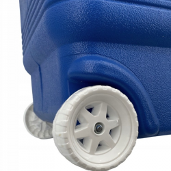 Хладилна кутия с колела Atlantic 1008728, 45 л, Охлаждане, Пасивна, 4 поставки за чаши, Син