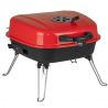 Барбекю на дървени въглища Muhler 1003819, 41х41х40 см, Поцинкована скара, Капак, Червен