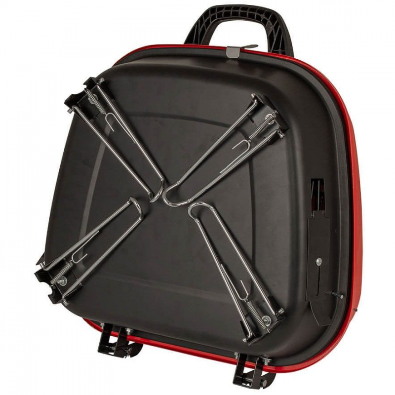 Барбекю на дървени въглища Muhler 1003819, 41х41х40 см, Поцинкована скара, Капак, Червен