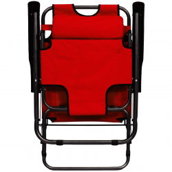 Шезлонг Muhler C2078 1005235, 153х60х78 см, До 100 кг, Сгъваем, Червен