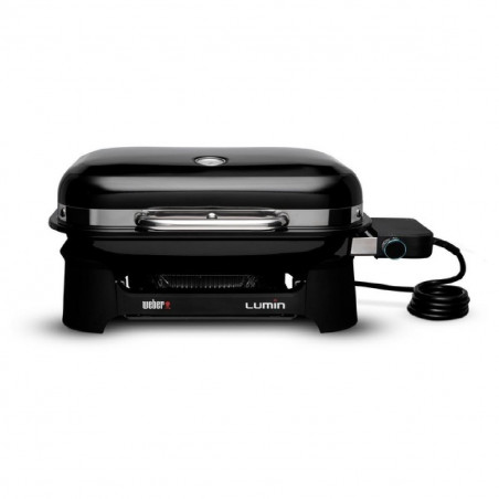 Електрическо барбекю Weber Lumin Compact WB91010979DL, 2200W, 315C MAX, Емайлирани с порцелан чугунени скари, Черен