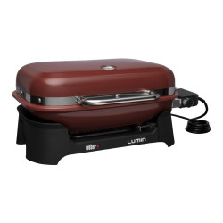 Електрическо барбекю Weber Lumin Compact WB91040979DL, 2200W, 315C MAX, Емайлирани с порцелан чугунени скари, Червен