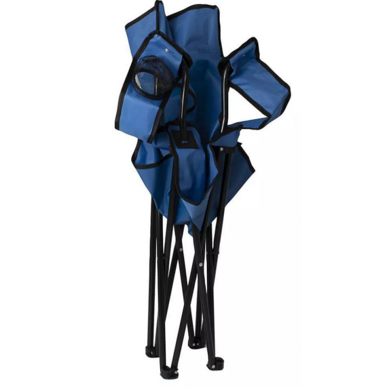 Къмпинг стол Muhler C2012 109267, 52х52х90 см, До 100 кг, Поставка за чаша, Сгъваем, Син