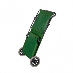 Комплект 4 бр шезлонг със сенник Muhler 1005988, 147х52х24 см, До 90 кг, Сгъваем, Колелца, Зелен