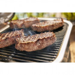 Електрическо барбекю със стойка Weber Lumin WB92010879DL, 2200 W, Сгъваема стойка, 315C, Емайлирани с порцелан чугунени скари, Страничен рафт, Черен