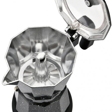 Електрическа кубинска кафеварка Klausberg KB 7998, 500W, 6 чаши, Вграден нагревател, Предпазен клапан, Черен мрамор