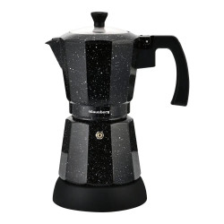 Електрическа кубинска кафеварка Klausberg KB 7998, 500W, 6 чаши, Вграден нагревател, Предпазен клапан, Черен мрамор