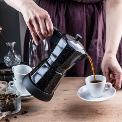 Електрическа кубинска кафеварка Klausberg KB 7998, 500W, 6 чаши, Вграден нагревател, Предпазен клапан, Черен мрамор