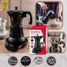 Електрическа кубинска кафеварка Klausberg KB 7998, 500W, 6 чаши, Вграден нагревател, Предпазен клапан, Черен мрамор