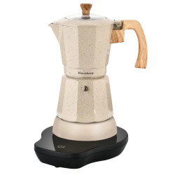 Електрическа кубинска кафеварка Klausberg KB 7999, 500W, 6 чаши, Вграден нагревател, Предпазен клапан, Бежов мрамор