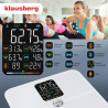 Кантар-анализатор Klausberg KB 7941, До 180 кг, BIA, Bluetooth, LCD, Закалено стъкло, Smart, Бял