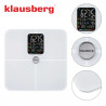 Кантар-анализатор Klausberg KB 7941, До 180 кг, BIA, Bluetooth, LCD, Закалено стъкло, Smart, Бял