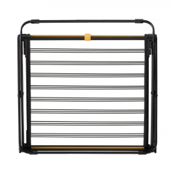 Сушилник за дрехи Joseph Joseph AirFrame™ 5000024, 16 м, 3 нива, Сгъваем, Заключващ механизъм, Удължени релси за дълги дрехи, Черен/жълт