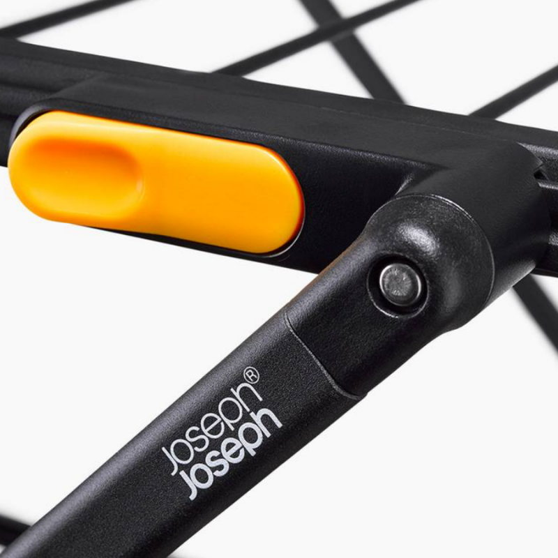 Сушилник за дрехи Joseph Joseph AirFrame™ 5000024, 16 м, 3 нива, Сгъваем, Заключващ механизъм, Удължени релси за дълги дрехи, Черен/жълт