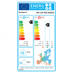 Инверторен климатик Nippon NPC 18 T-PRO NORDIC, 18000 BTU, 35 м2, A+++/A++, R-32, Бял
