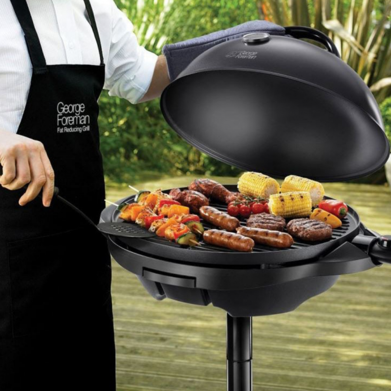 Електрическа скара/грил George Foreman 22460-56, 2400W, 44.5 см, 15 порции, 5 темп, Незалепващо покритие, Черен