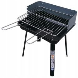 Барбекю на дървени въглища Master Grill & Party MG936, Регулируема решетка, Сгъваемо, Черен