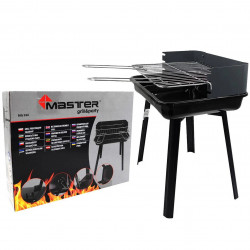 Барбекю на дървени въглища Master Grill & Party MG936, Регулируема решетка, Сгъваемо, Черен
