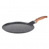 Тиган за палачинки Oliver Voltz OV54324C24, 24 см, Незалепващо мраморно покритие, Индукция, Черен меланж