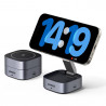 Индукционно безжично зарядно 3в1 UGREEN W526, Макс мощност 25W, MagSafe, 7.5W/iOs, USB-C, Черен