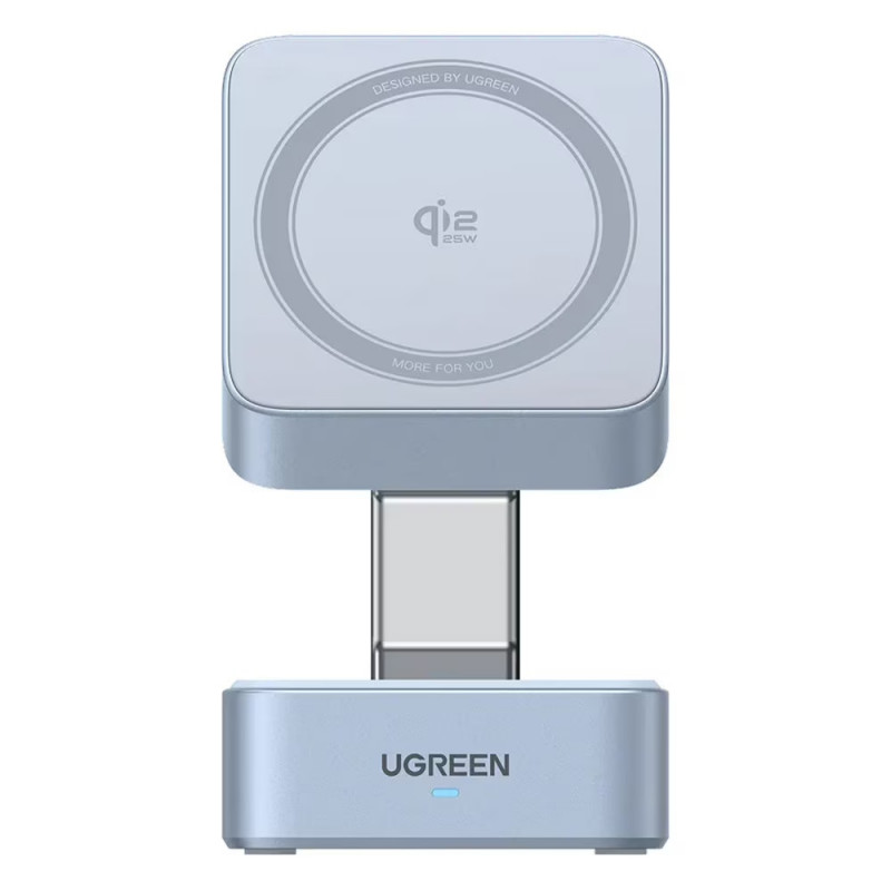 Безжично зарядно 2в1 UGREEN W752, Макс мощност 35W, MagFlow 25W Qi2, USB-C, Черен