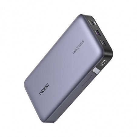 Преносима батерия UGREEN PB205, 25000mAh, PD 3.1 145W, LED дигитален екран, Подходящ за пътуване в самолет, USB-C, Сив