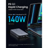 Преносима батерия UGREEN PB205, 25000mAh, PD 3.1 145W, LED дигитален екран, Подходящ за пътуване в самолет, USB-C, Сив