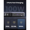 Преносима батерия UGREEN PB720, 20000mAh, PD 3.0 100W, LED дигитален екран, Подходящ за пътуване в самолет, USB-C, Сив