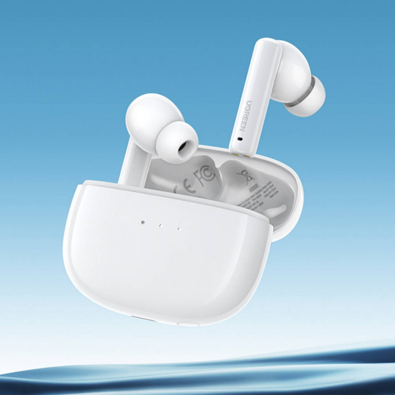 Безжични слушалки UGREEN HiTune Т3 TWS ANC WS106, 7 часа, ANC шумоизолация, Ambient Sound, Сензорно управление, BT 5.2, Бял