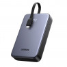 Преносима батерия UGREEN PB505, 20000mAh, PD 3.0 22.5W, Вграден кабел, Цифров LED индикатор, Подходящ за пътуване в самолет, Сив