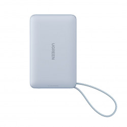 Преносима батерия UGREEN PB773, 10000mAh, PD 30W, Qi2 25W, Magflow, Цифров LED дисплей, Вграден кабел, USB-C, Син