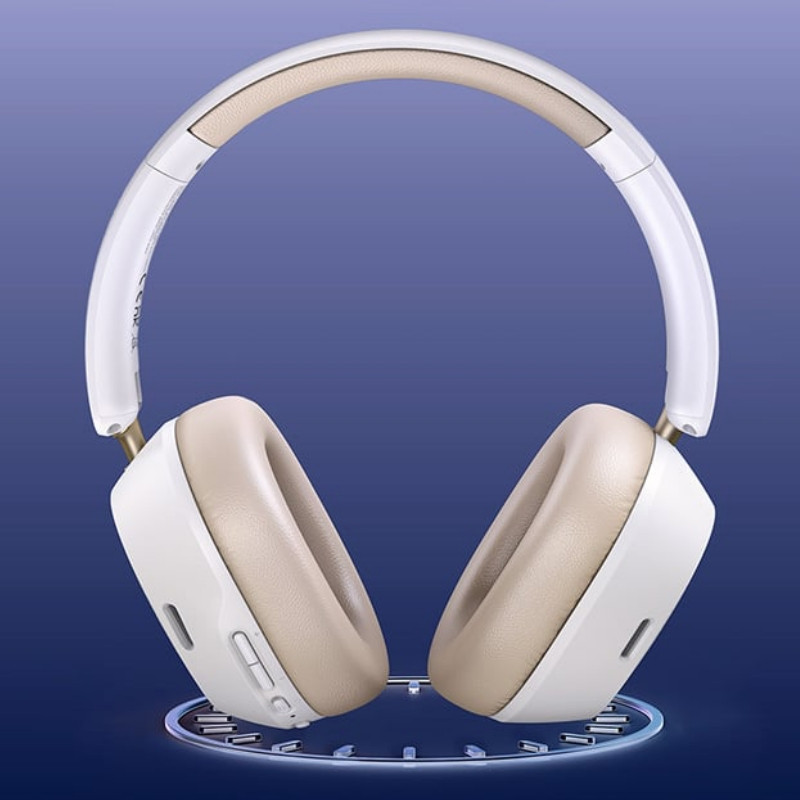 Безжични слушалки UGREEN HiTune ANC Max5c HP203, До 75 часа, Spatial Audio, Hi-Res, Хибридна шумоизолация ANC, Сгъваеми, Бял