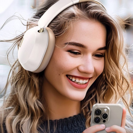 Безжични слушалки UGREEN HiTune ANC Max5c HP203, До 75 часа, Spatial Audio, Hi-Res, Хибридна шумоизолация ANC, Сгъваеми, Бял