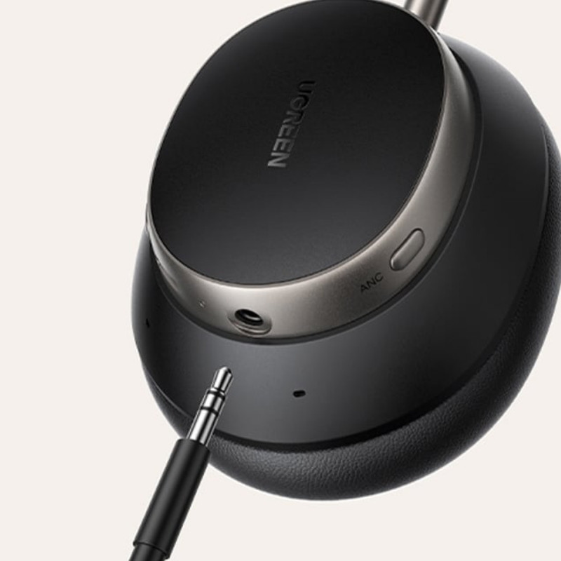 Безжични слушалки UGREEN ANC HP206 StudioРro, До 120 часа, Hi-Res, LDAC, Spatial Audio, Game Mode, 8 EQ режима, Бързо зареждане, Черен