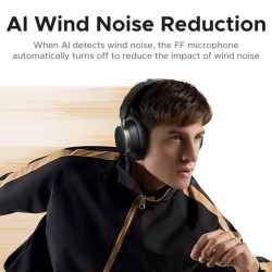 Безжични слушалки UGREEN ANC HP206 StudioРro, До 120 часа, Hi-Res, LDAC, Spatial Audio, Game Mode, 8 EQ режима, Бързо зареждане, Черен