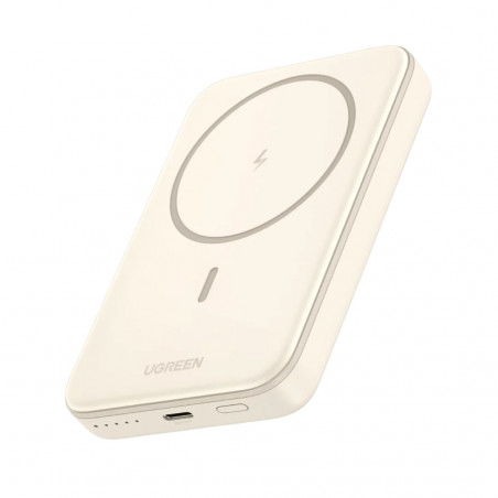 Преносима батерия UGREEN PB561, 10000 mAh, PD 3.0 20W, Qi 15W, Магнитно безжично зареждане, LED светлини, USB-C, Бял