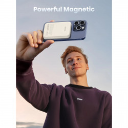 Преносима батерия UGREEN PB561, 10000 mAh, PD 3.0 20W, Qi 15W, Магнитно безжично зареждане, LED светлини, USB-C, Бял
