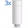 Комплект 3 бр резервни филтри за инстантна кана за вода Philips AWP225/58, Micro X-Clean, Активни въглеродни влакна, Подобрява вкуса и намаля хлор, пестициди, олово, Бял