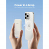 Преносима батерия UGREEN PB560, 5000mAh, PD 3.0 20W, Qi 7.5W, Магнитно безжично зареждане, LED светлини, USB-C, Бял