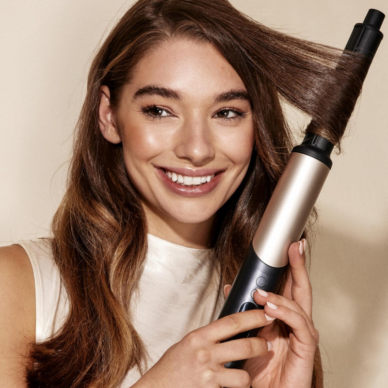 Уред за стилизиране и сушене 8в1 Silk'n SilkyAir Flex SIF8PE1001, 1300W, Автоматично къдрене и контрол на темп, 39-90°C, 3 скорости, Самопочистване, Йонизация, Черен/златист
