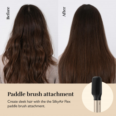 Уред за стилизиране и сушене 8в1 Silk'n SilkyAir Flex SIF8PE1001, 1300W, Автоматично къдрене и контрол на темп, 39-90°C, 3 скорости, Самопочистване, Йонизация, Черен/златист