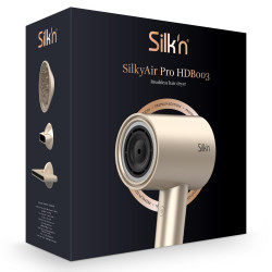 Сешоар Silk'n SilkyAir Pro HDB3PE1001, 1600W, 76 км/ч, 18 режима, Автоматичен контрол на темп, 39-98°C, Йонизация, 3 приставки, LED, Розово злато