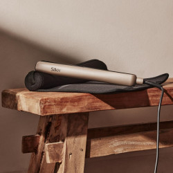 Преса за коса Silk'n SilkyStraight SIS1PE1001, 45W, 12 настройки на темп, LED дисплей, Титаниеви плочи, Инфрачервена технология, Йонизация, 120-230°C, Памет, Розово злато