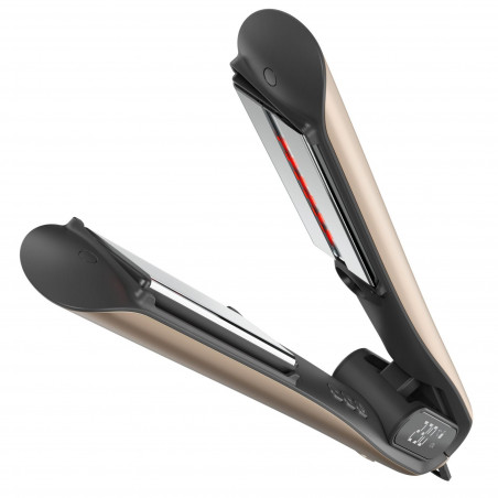 Преса за коса Silk'n SilkyStraight SIS1PE1001, 45W, 12 настройки на темп, LED дисплей, Титаниеви плочи, Инфрачервена технология, Йонизация, 120-230°C, Памет, Розово злато