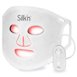 Фототерапевтична маска за лице Silk'n LED Face Mask 100 FLM100PE1001, Автономия 130 мин, 4 режима, 10 минутна сесия, Гъвкав дизайн, Бял
