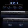 Докинг станция 8в1 UGREEN CM639, PD 100W, USB-C към 1xUSB-C(PD)/2x USB-C/2xUSB-A/2xHDMI/DP, 4K@60fps, Сив