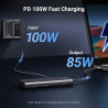 Докинг станция 8в1 UGREEN CM639, PD 100W, USB-C към 1xUSB-C(PD)/2x USB-C/2xUSB-A/2xHDMI/DP, 4K@60fps, Сив