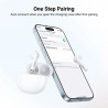 Безжични слушалки UGREEN HiTune H5 TWS WS201, 6 часа, ANC шумоизолация, IPX5, Сензорно управление, BT 5.3, Бял