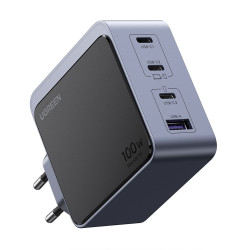 Зарядно устройство UGREEN GaN X565, PD 3.0 100W, 3xUSB-C/1xUSB-A, GaN технология, ,  Сив